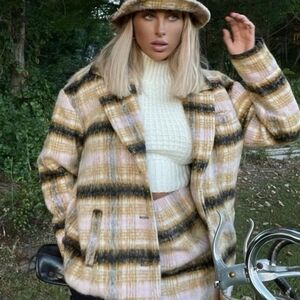 For Love & Lemons Plaid Rachel Jacket NEW